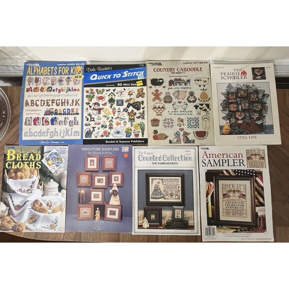17~ Country Primitive Cross-Stitch Leaflets & Foldouts 1975~2003 ABC’s Nautical - Picture 7 of 10